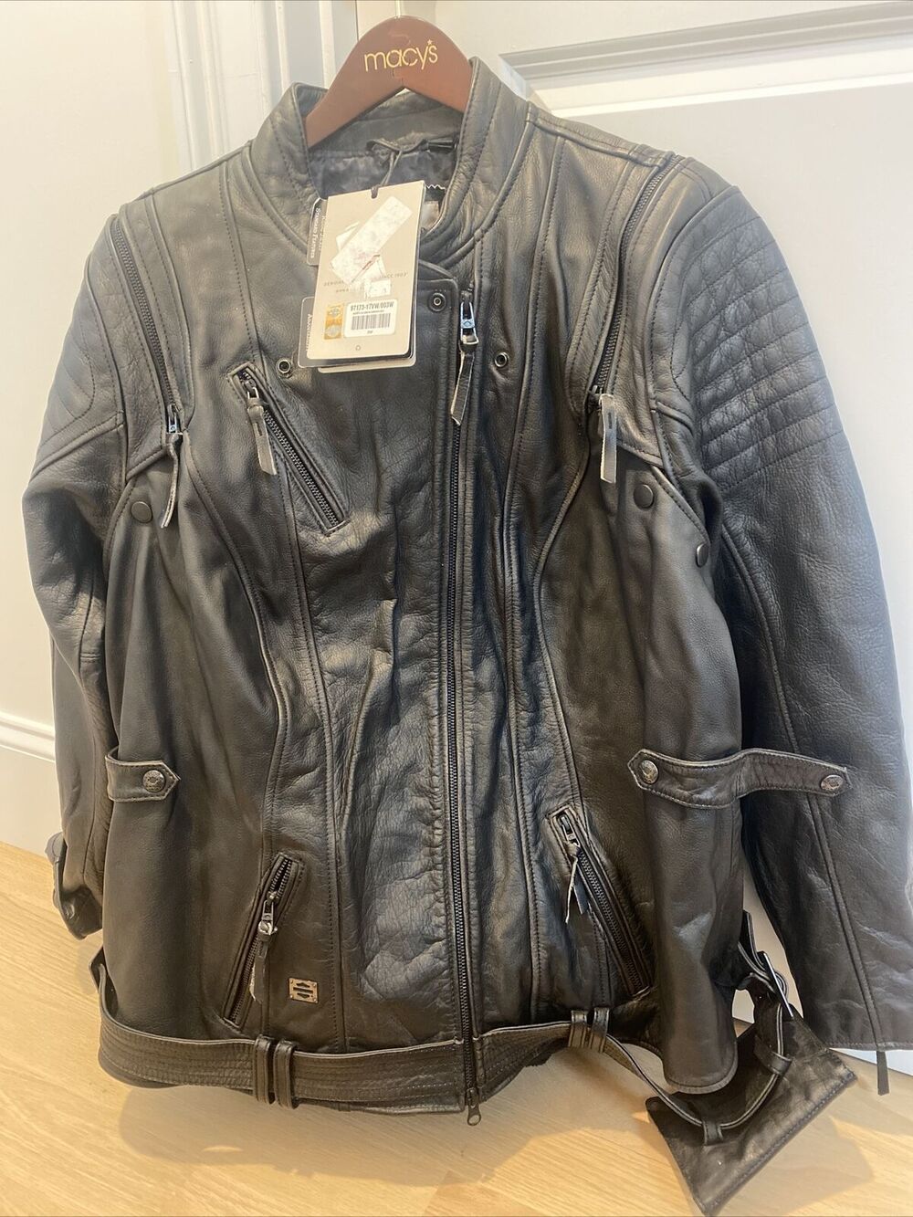 Harley Davidson Women’s Brava Convertible Leather Riding Jacket Black Sz 3W NWT